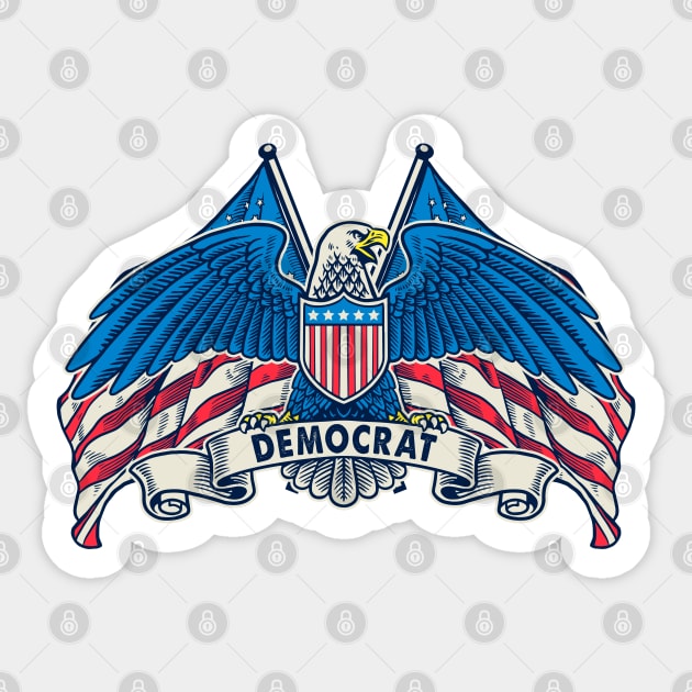 Bald Eagle Democrat 2020 Sticker by machmigo